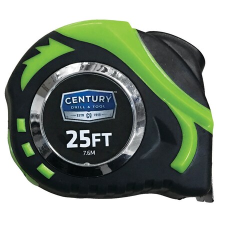 CENTURY DRILL & TOOL Tape Measure High Visibility 25Ft Length 1" Blade Width 72822